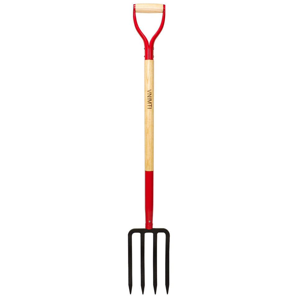 VNIMTI garden fork 4-tine spading fork for easy soil loosening and bed prep.