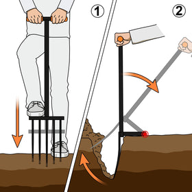 VNIMTI garden fork designed for hard soil and root work.