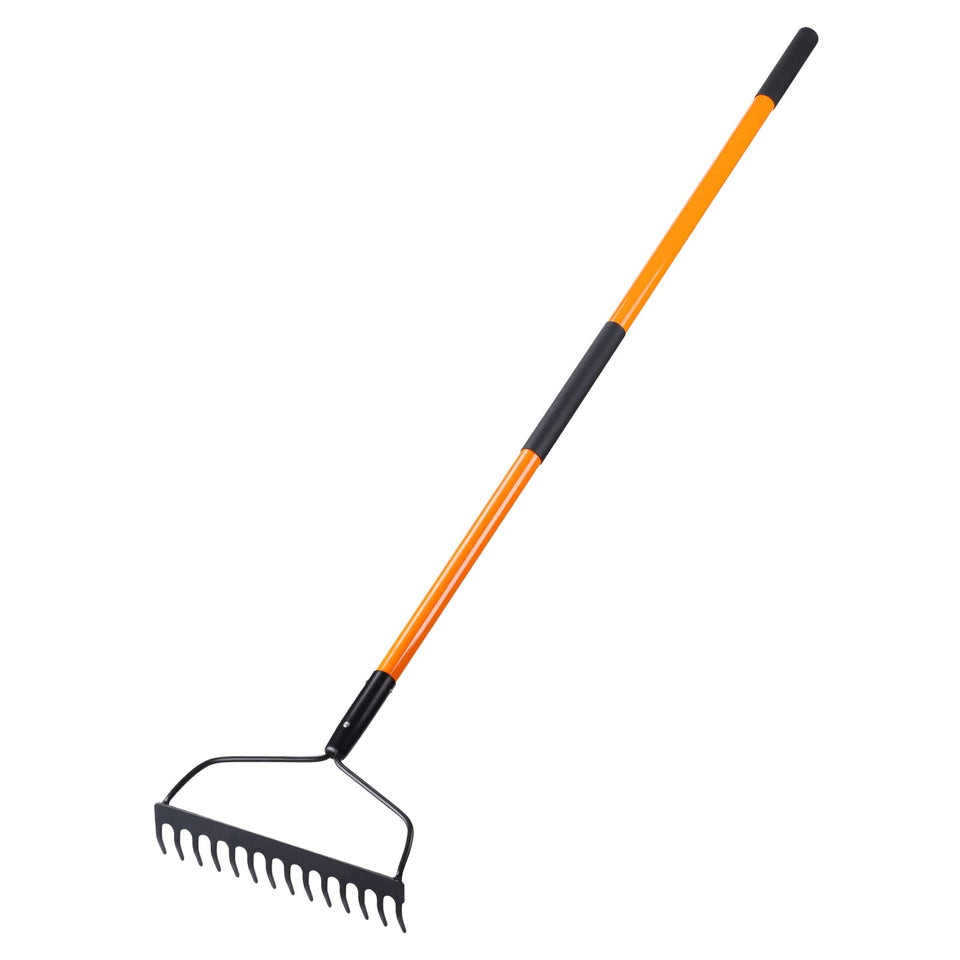 VNIMTI garden rake with 14-tine bow head for efficient soil work