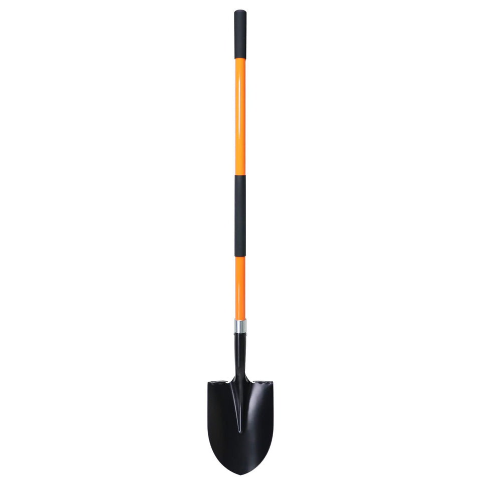 VNIMTI heavy-duty shovel close-up shows a sharp steel blade for efficient digging