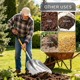 VNIMTI heavy-duty aluminum shovel head ensures durable snow lifting