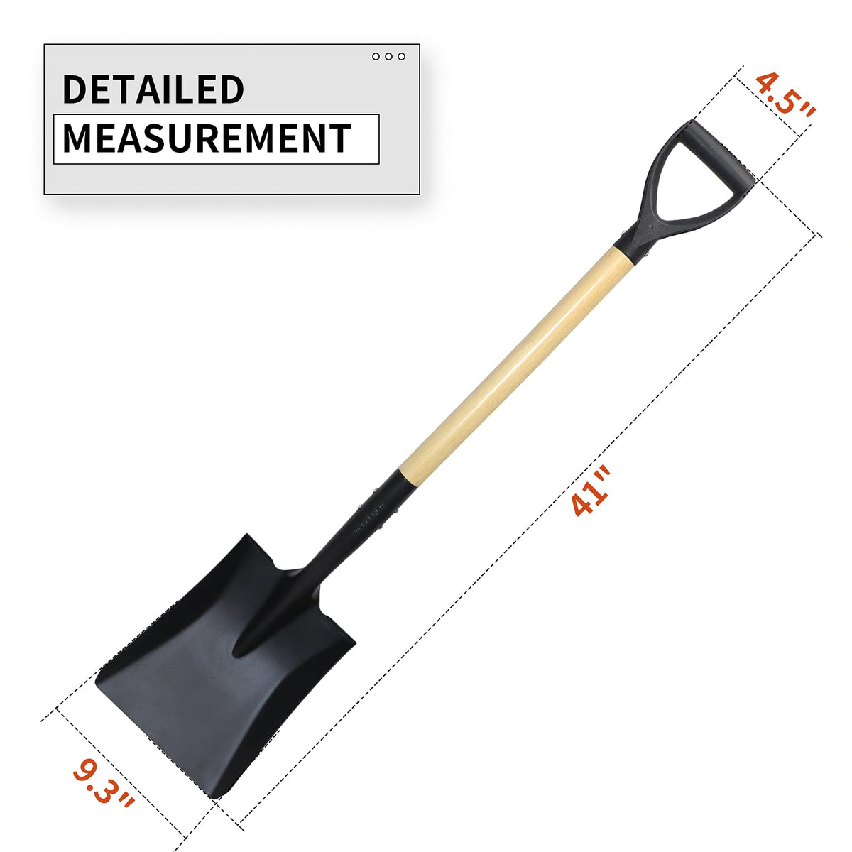 VNIMTI lawn-edge repair shovel, versatile tool for edging and dirt transfer.