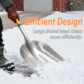 VNIMTI orange snow shovel designed for high visibility in winter
