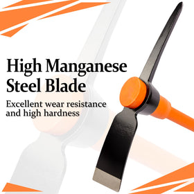 VNIMTI pick axe shock-absorbing handle reduces wrist strain during digging.
