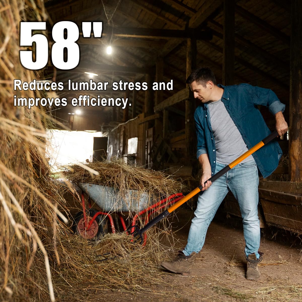 VNIMTI Pitch Fork durable construction for heavy-duty garden work