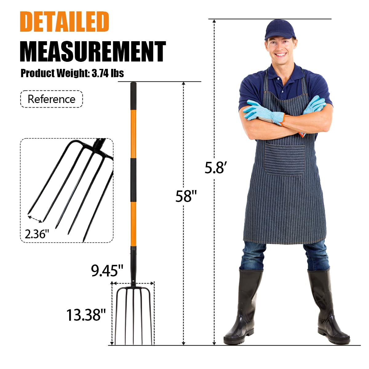 VNIMTI Pitch Fork ideal for turning manure and bedding in the garden