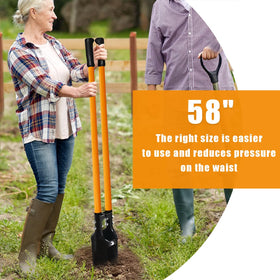 VNIMTI 58-inch post hole digger designed for comfortable adult use.