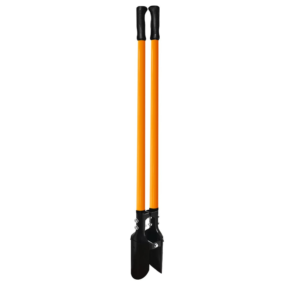VNIMTI post hole digger with steel blade for quick soil penetration.