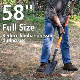 VNIMTI shovel with wide foot pedals increases leverage for easier soil penetration.
