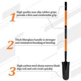 VNIMTI shovel narrow-head design enhances digging precision for deep pits and trenches.