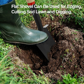 VNIMTI spade at 45-inch length reduces back strain during digging.