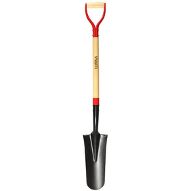 VNIMTI spade shovel ready for digging in a garden bed with firm soil penetration