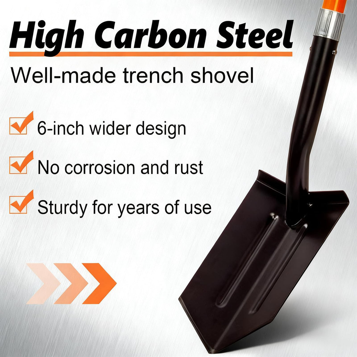 VNIMTI fiberglass handle for reinforced durability and a firm grip.