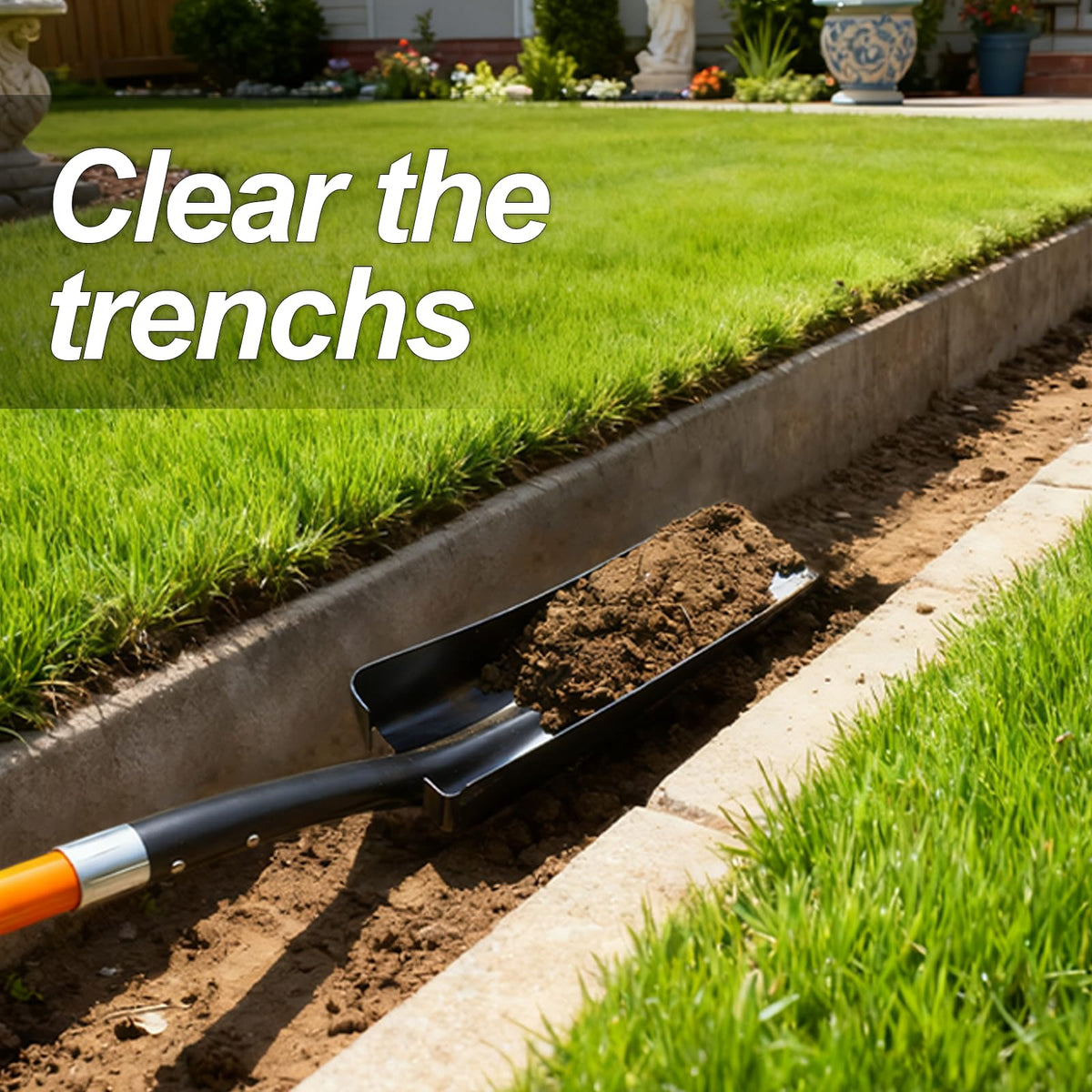 VNIMTI trench shovel handle with reinforced fiberglass core for long-lasting use.