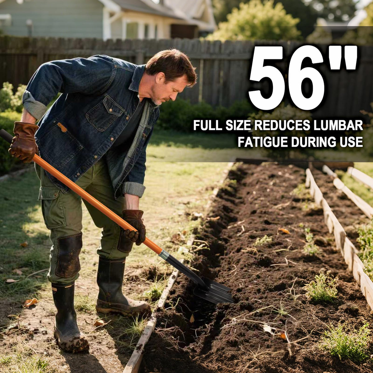 VNIMTI trench shovel non-slip grip keeps hands secure in wet conditions