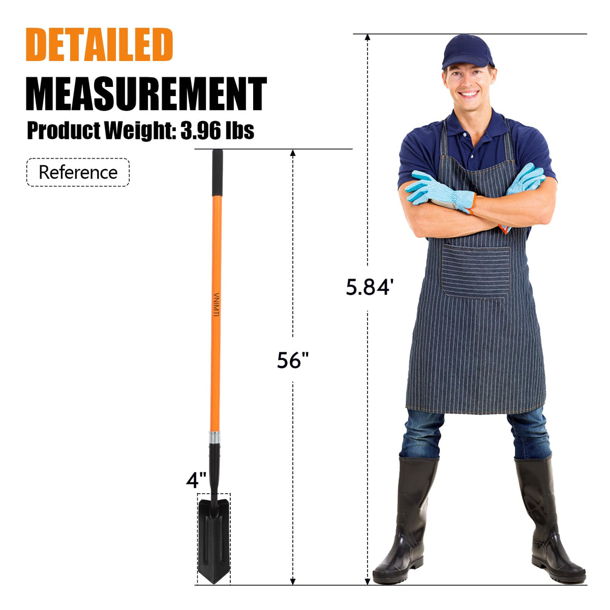 VNIMTI trench shovel professional gardening tool for efficient yard work