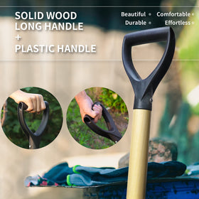 VNIMTI wooden-handle shovel, sturdy build for rock removal and soil work.