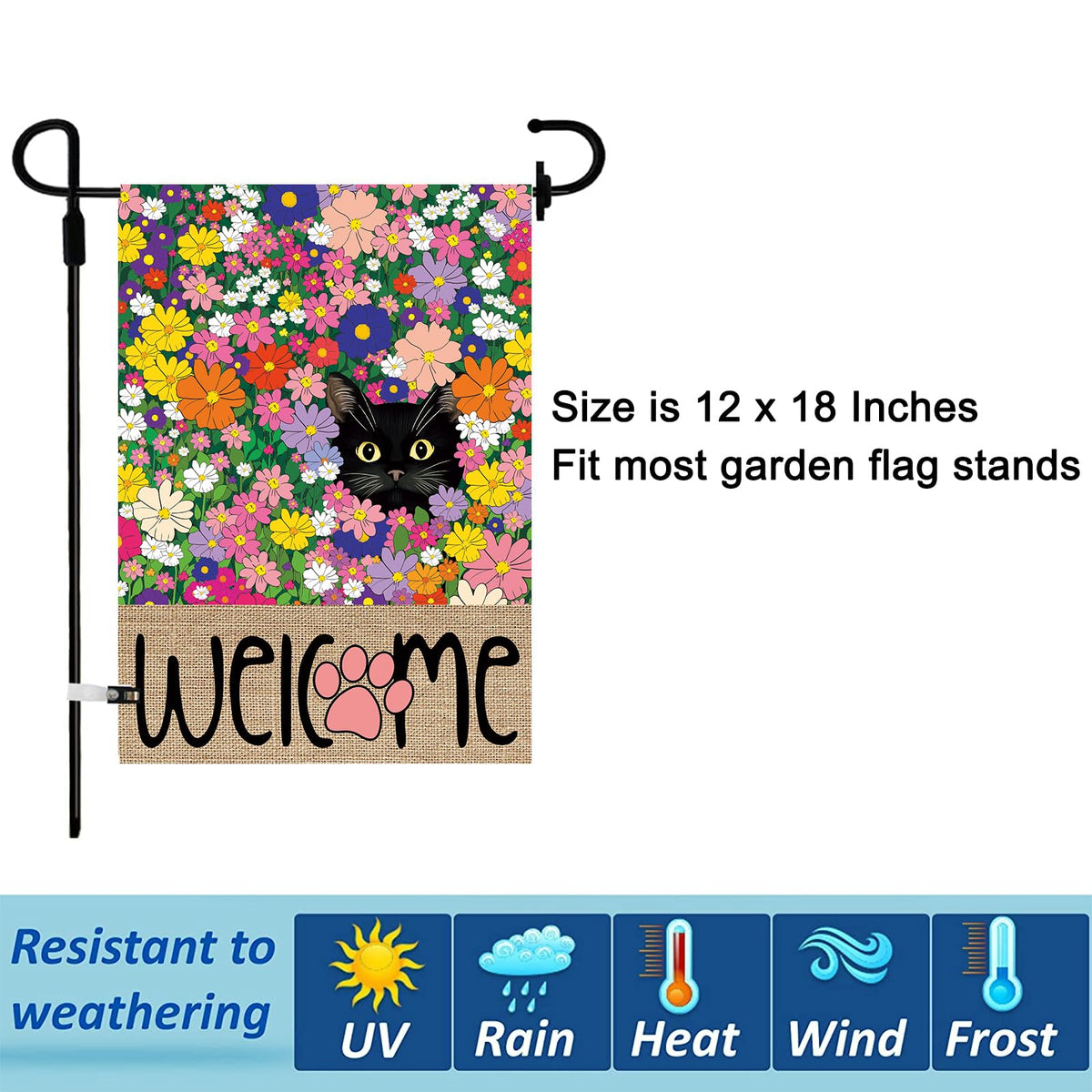 Voajocc Black Cat Autumn Garden Flag adds seasonal flair