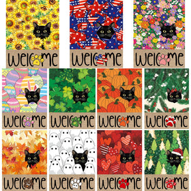 Voajocc Black Cat Spring Garden Flag for year-round charm