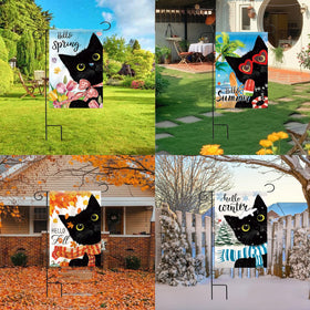Voajocc cat flags Christmas design with cozy holiday colors