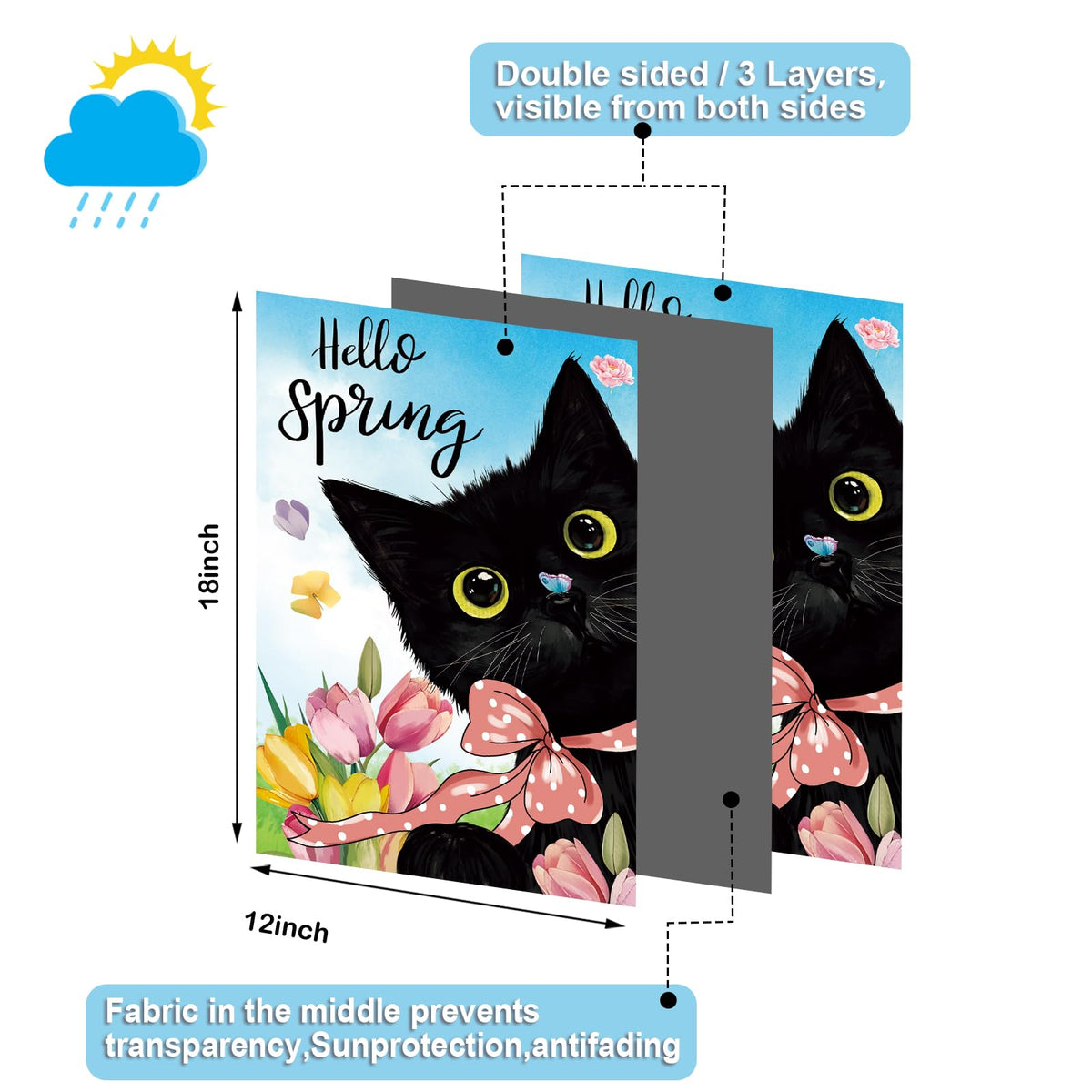 Voajocc cat flags spring design for welcoming season outdoors
