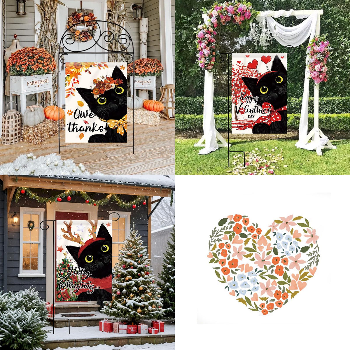 Voajocc cat flags winter design adding year-round charm