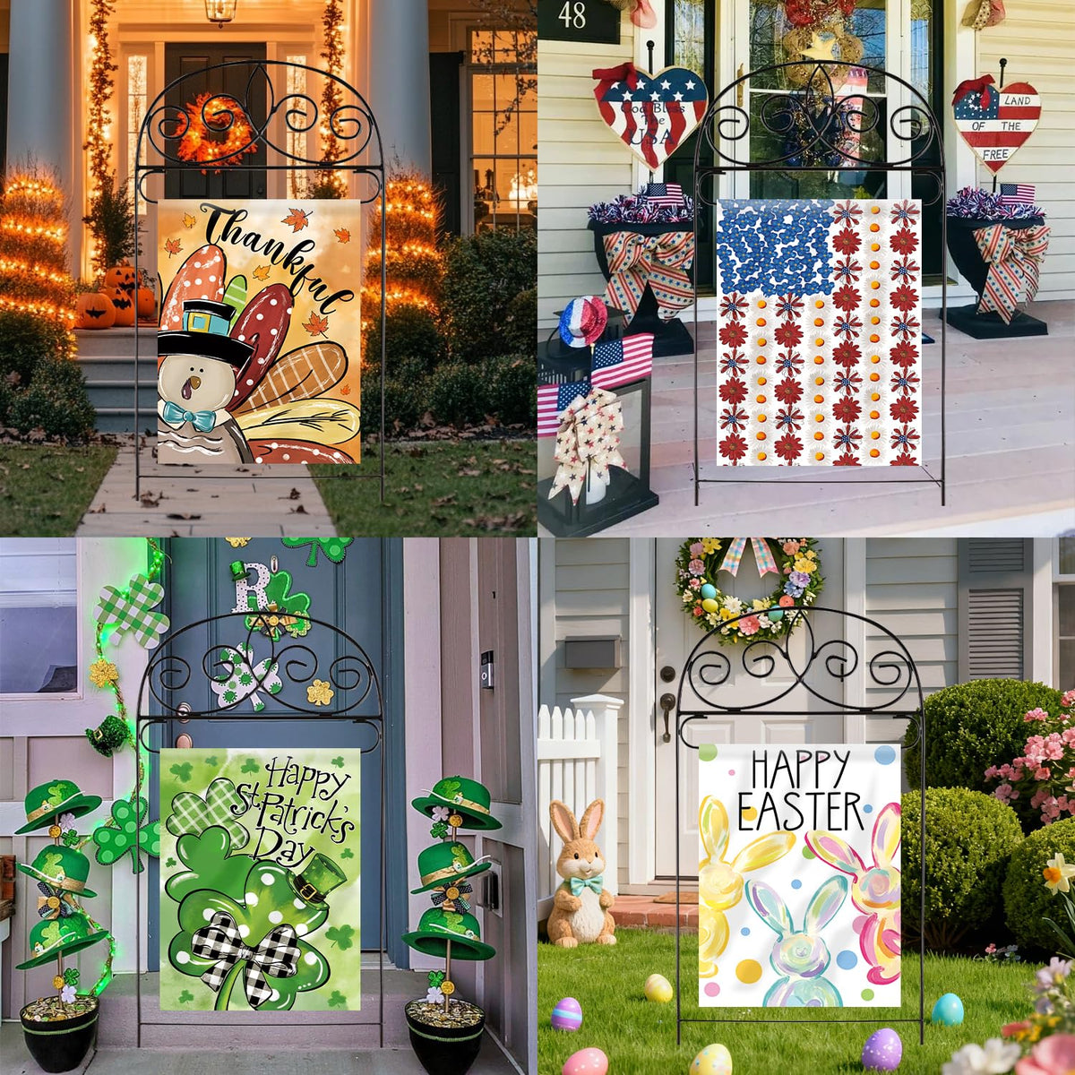 Voajocc Halloween garden flag 12x18 adds playful seasonal flair outdoors.