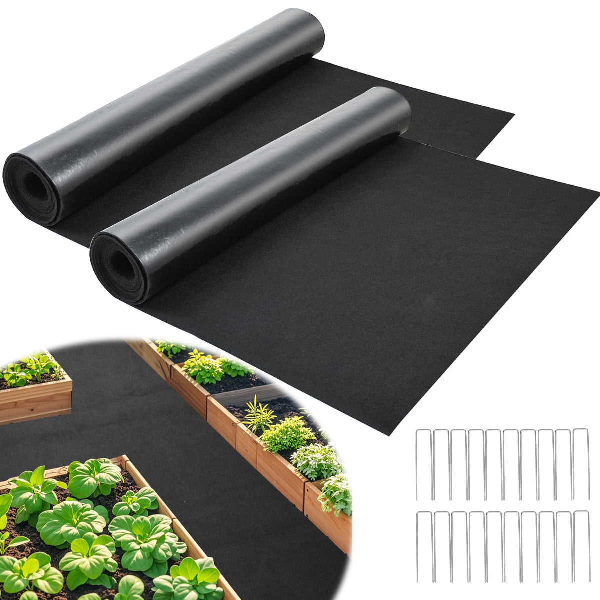 Voccos felt mulch mat roll 8.2x2 in place creates a durable garden path