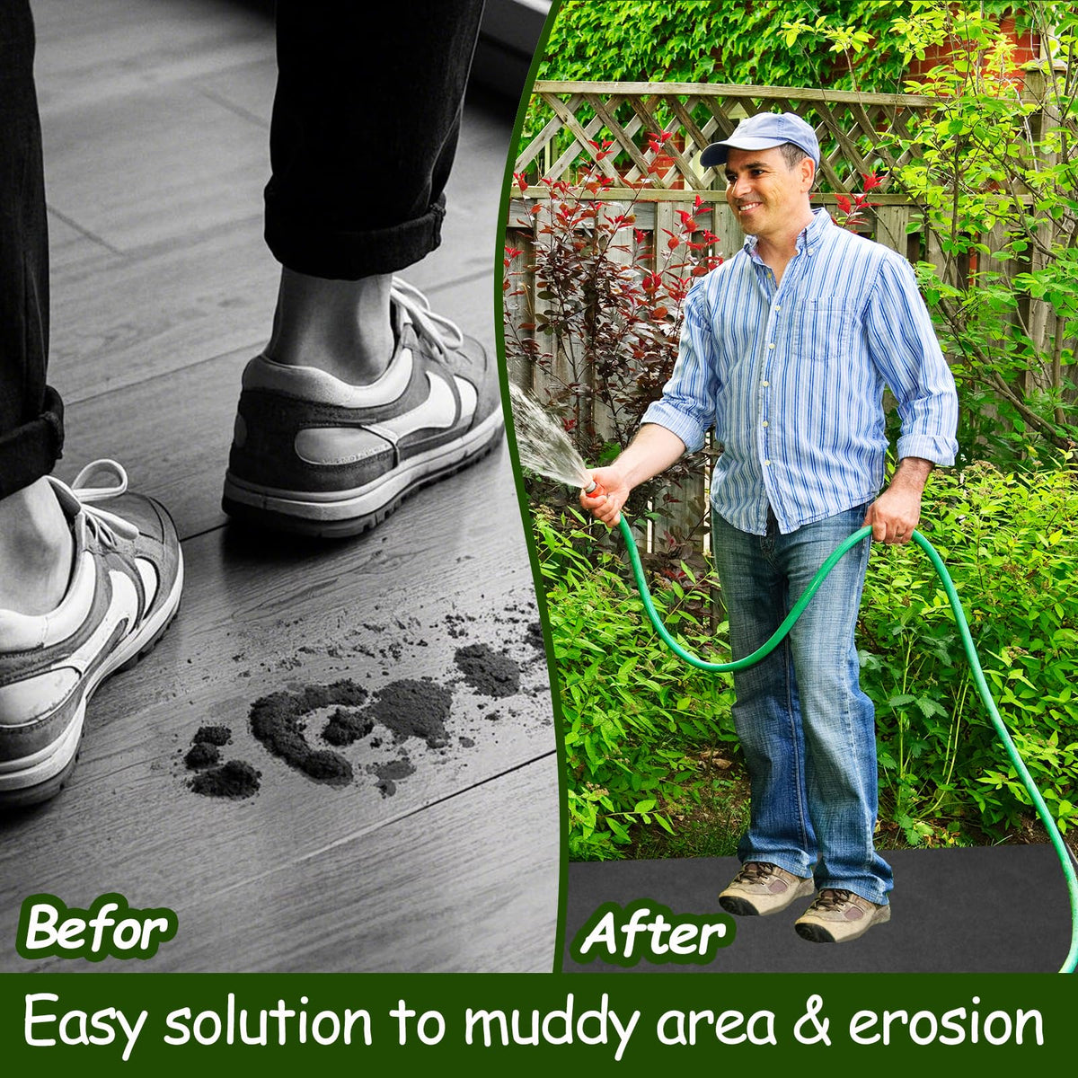 Voccos mulch mat edging border use for defined garden borders and clean lines