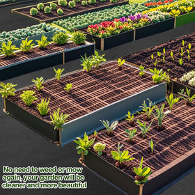 Voccos mulch mat with ground nails secures quickly for weed barrier in beds