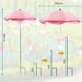 Voccos plant umbrella with sturdy metal stake anchors securely for stable garden shading.
