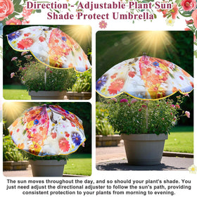 Voccos rainproof polyester canopy protecting plants from sun and rain.