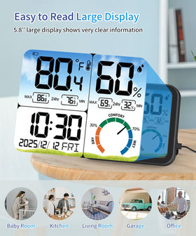VOCOO battery backup preserves time and data during outages for reliability.