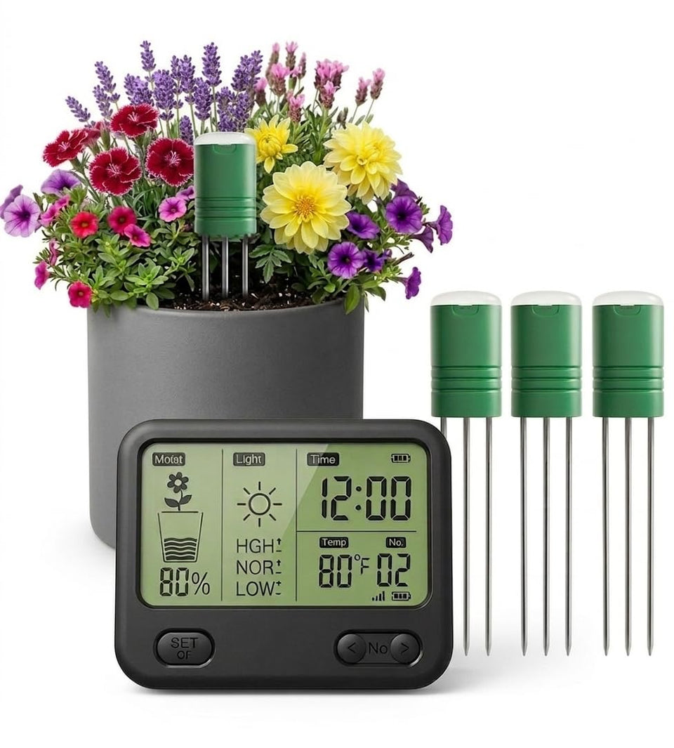 VODESON soil moisture meter display lets you monitor all zones from one screen.