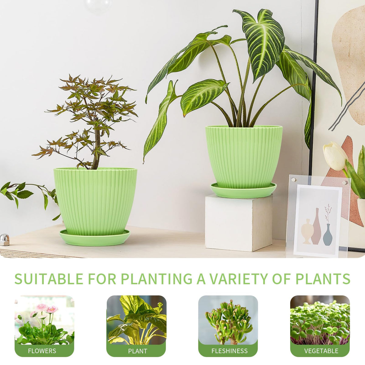 Vodotion indoor planters with a matte finish for modern decor