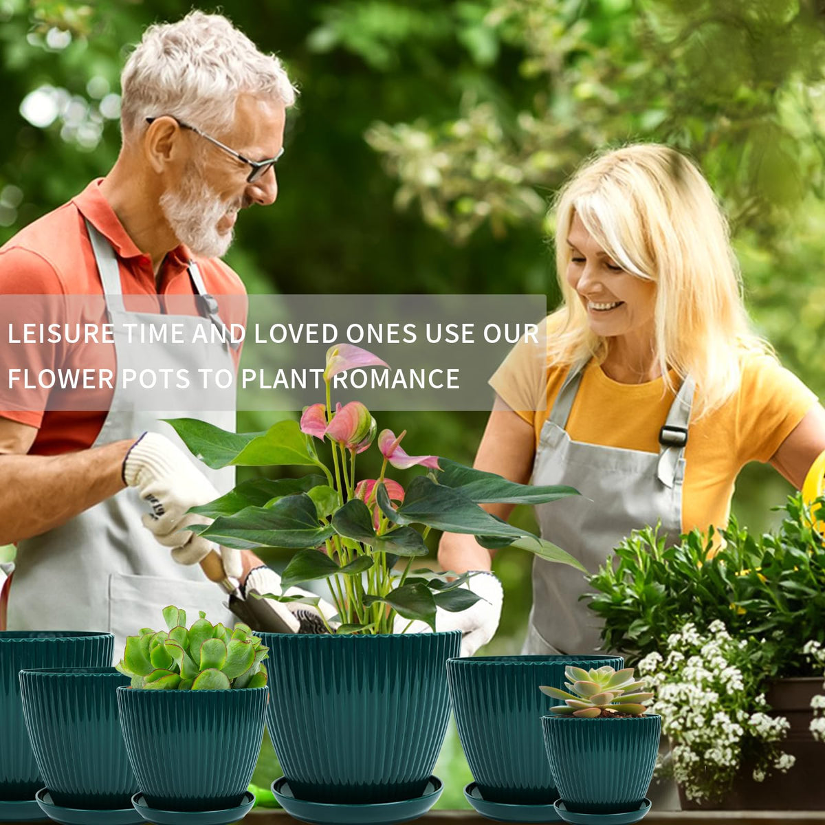 Vodotion plant pots with drainage holes promote healthy root air circulation.