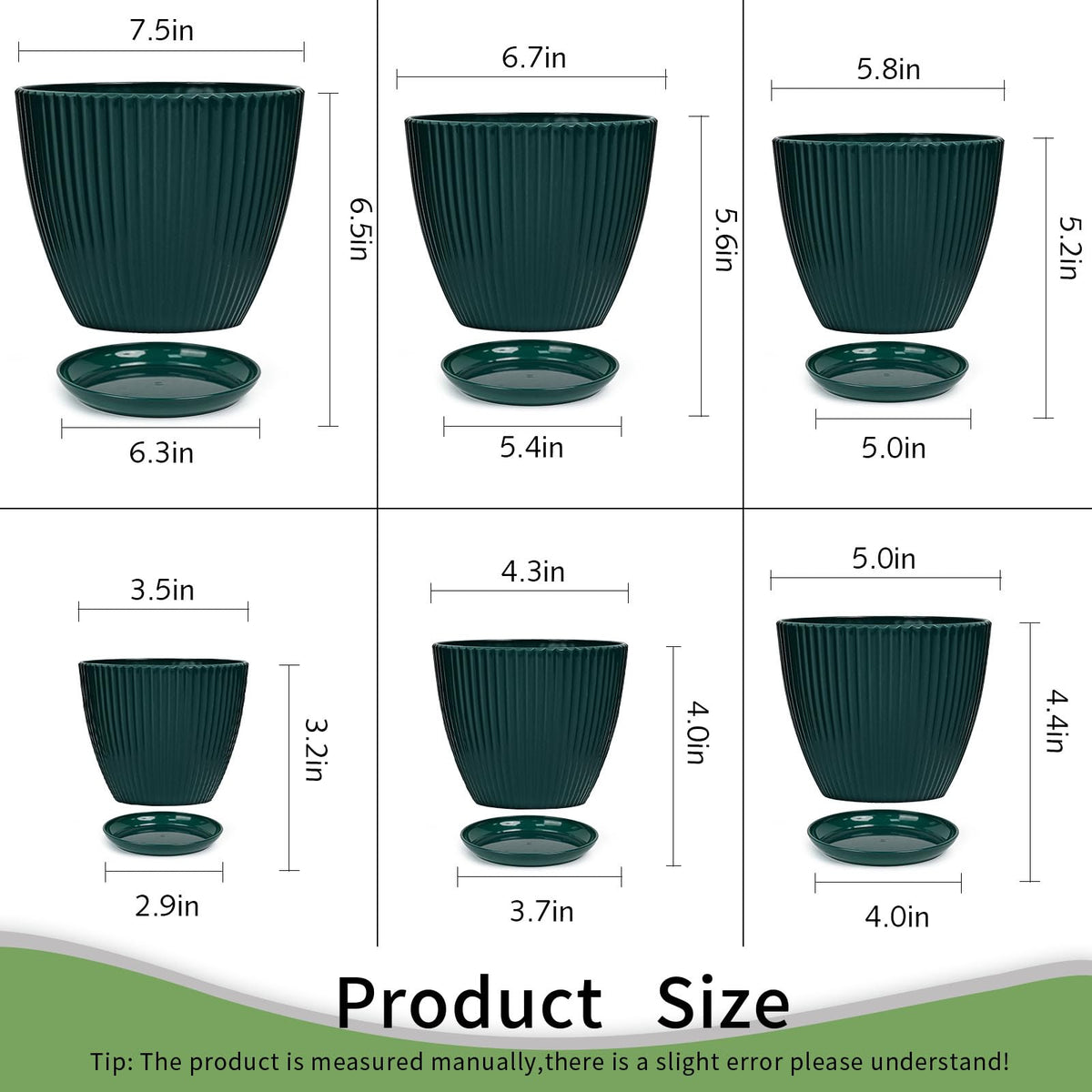 Vodotion includes matching saucers for clean drainage and spill protection.
