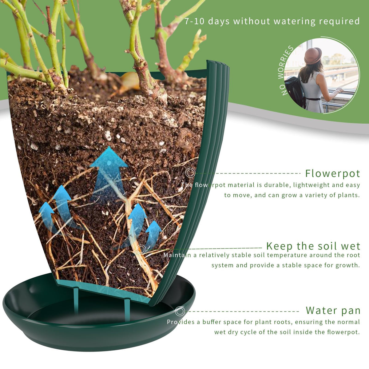 Vodotion compact six-pack set keeps plants organized and stylish.
