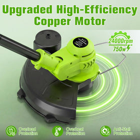 VOERJIA two 2.0Ah batteries for longer grass cutting sessions.
