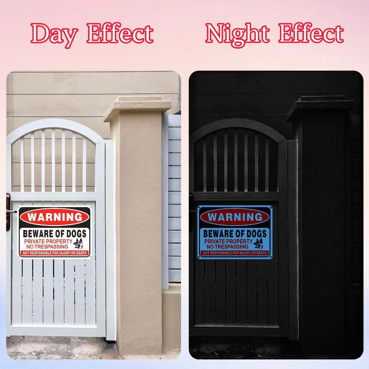 Voiluk color scheme sign uses red, black, white to grab attention.
