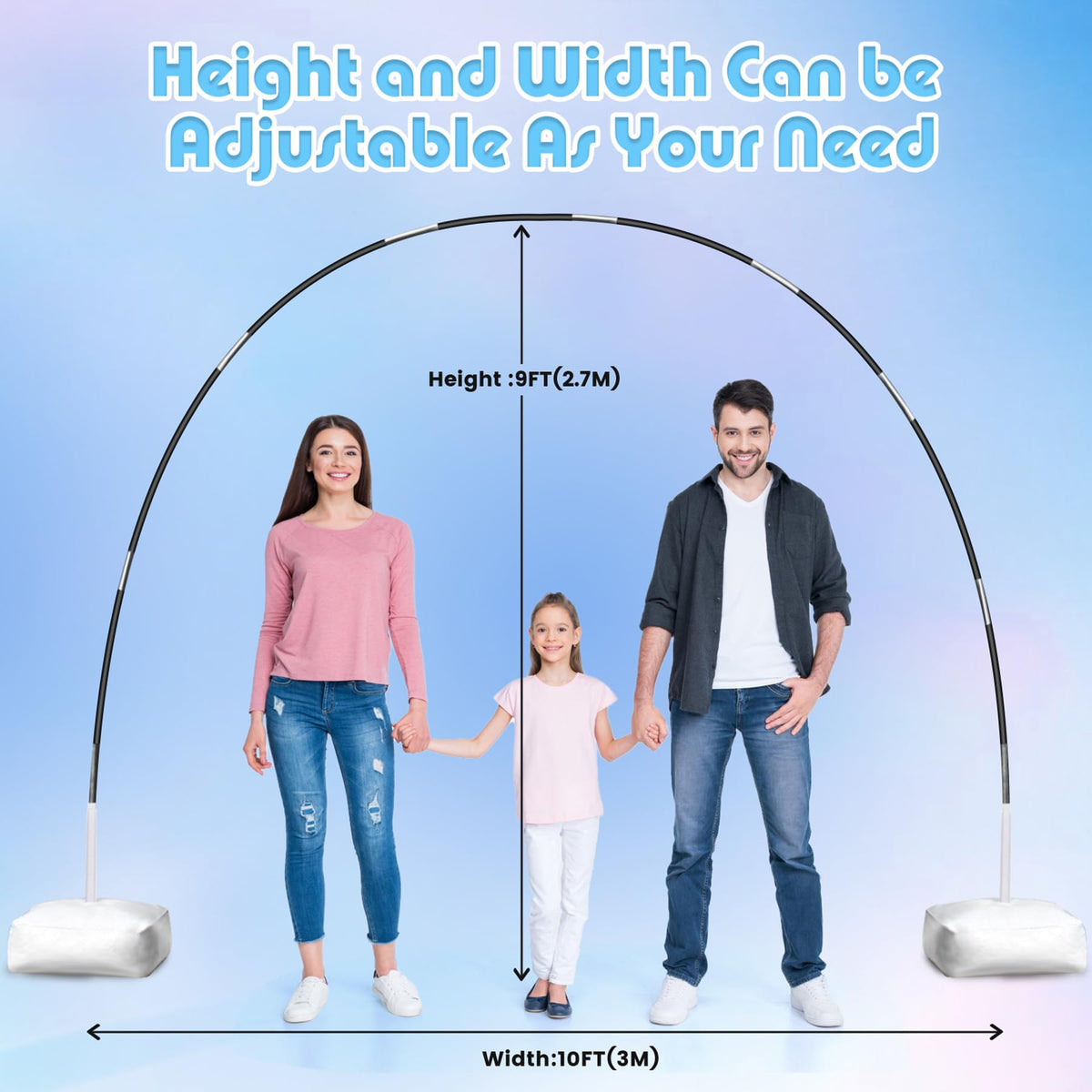 Voircoloria PVC bases secure the arch for any venue