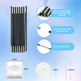 Foldable glass fiber poles offer reuse and easy transport for Voircoloria