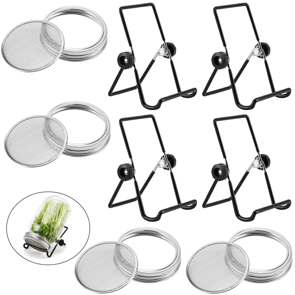 VOLCANOES CLUB sprouting lids with screen for wide-mouth jars promote airflow and containment
