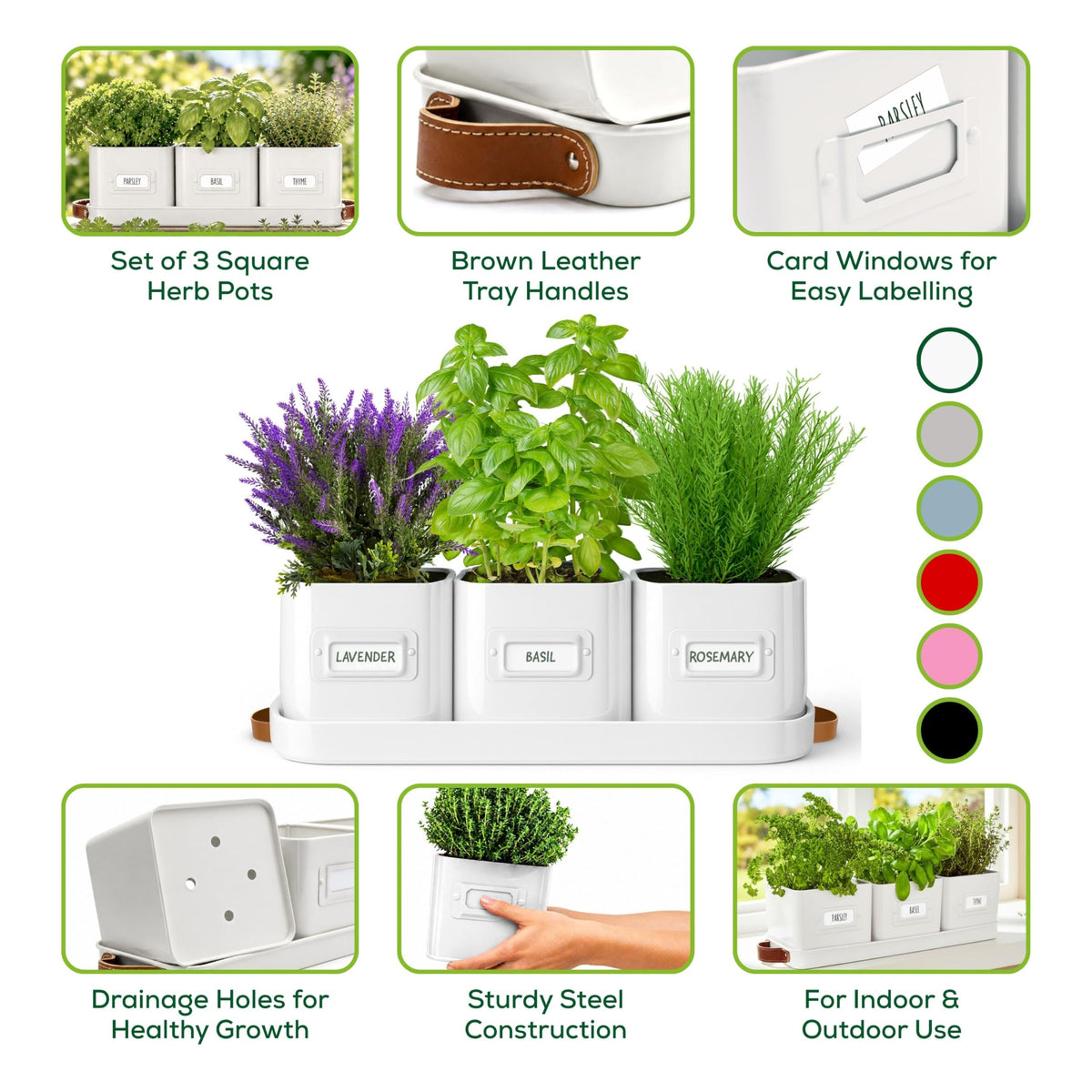 Volila pots with drainage holes support healthy herbs and simple watering.