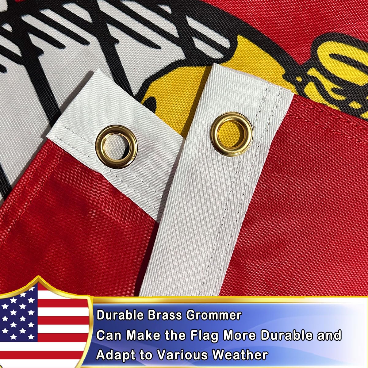 Volta flag colors stay bright under sun due to fade-resistant printing
