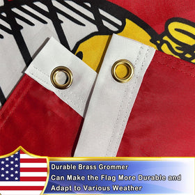 Volta flag colors stay bright under sun due to fade-resistant printing