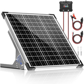 Voltset 50W solar panel front view ideal for outdoor 12V battery maintenance