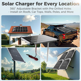Voltset compact solar kit for camping and off-grid use.