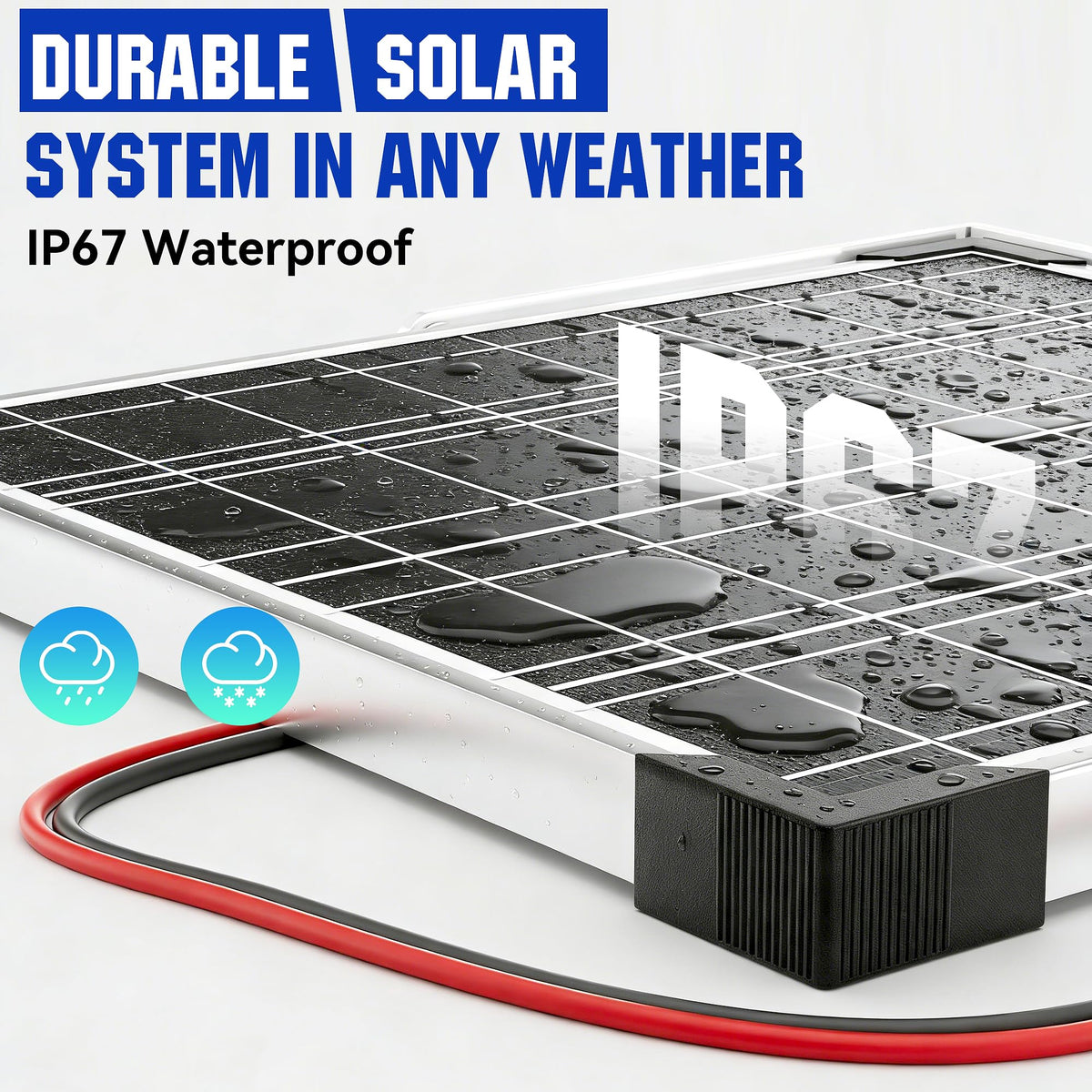 Voltset waterproof panel withstands outdoor conditions for marine use.