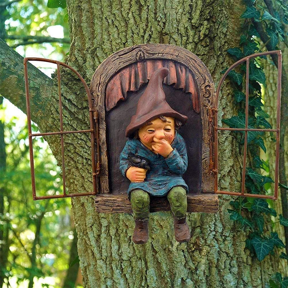 vomiceak whimsical fairy garden gnome statue for your lawn adds playful charm.